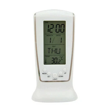 

LED Digital Table Alarm Snooze Clock Night Light Thermometer Displayer EM88
