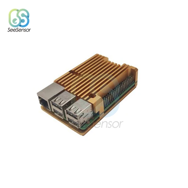 Gold Raspberry Pi CNC корпус из алюминиевого сплава Raspberry Pi металлический корпус для Raspberry Pi 4 Модель B - Цвет: Gold