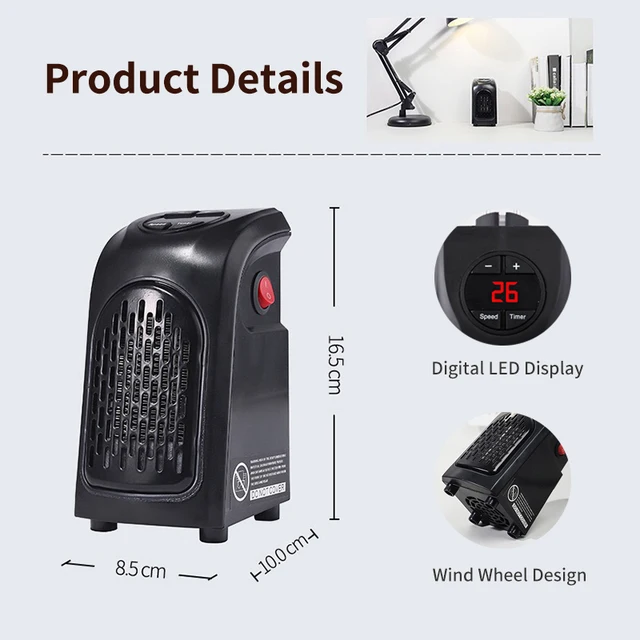 HiPiCok Fan Heater Electric Home Heaters Mini 220V Room Air Wall Handy Heater Ceramic Heating Warmer Fan for Home Office Camping 5