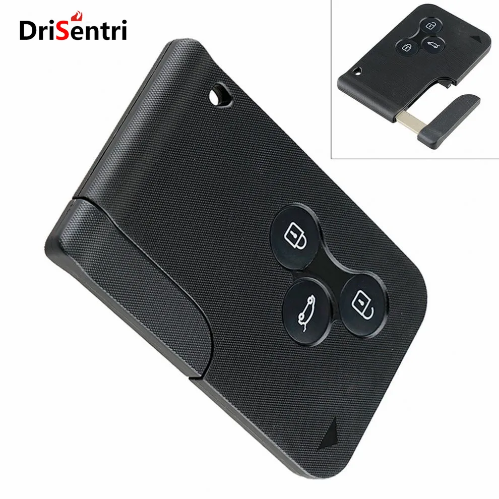 

Black 3 Buttons Keyless Entry Replacement Key Remote Fob Card Shell Case for Renault Clio Renault Megane New Style