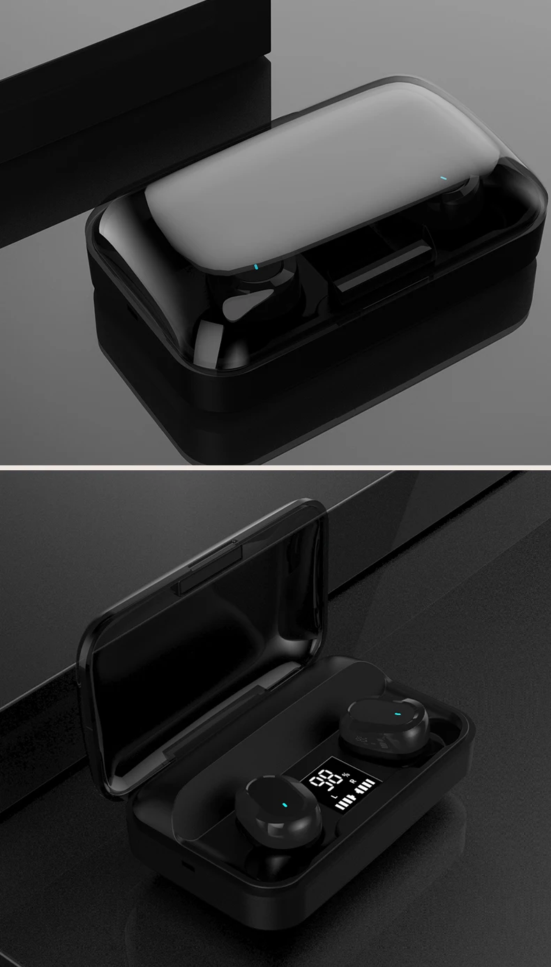 V5.0 Bluetooth стерео гарнитура беспроводной IPX6 Водонепроницаемый сенсорный наушник 3300 мАч светодиодный аккумулятор с цифровым дисплеем type-c зарядная коробка