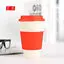 Дорожная многоразовый бамбуковый кофе-чашка экологически чистые кофейные кружки чашка для напитков - Цвет: Красный