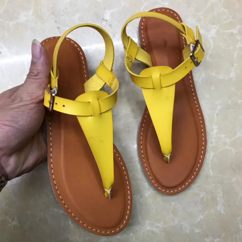 US $12.82 Large Size Women Roman Shoes Simple Design Flat With Clip Toe Feet Female Sandals Candy Colors Breathable Sandalias Mujer
