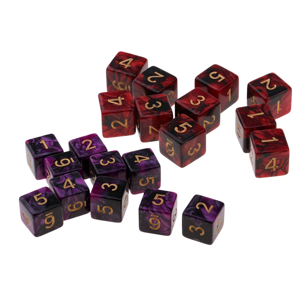 20pcs 6-sided Game Dice 16mm Dice For Board Games/Teaching Math