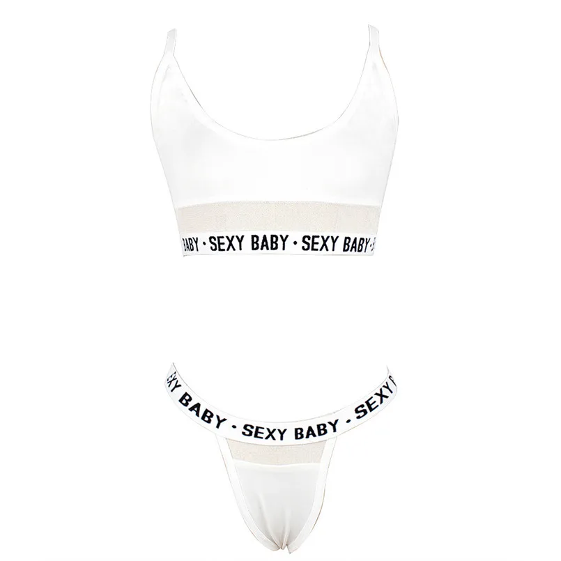 B women sport bra Модный женский комплект нижнего белья с буквенным принтом, однотонный сексуальный комплект нижнего белья в стиле пэчворк, спортивный бюстгальтер, femme 30S25 - Цвет: B women sport bra