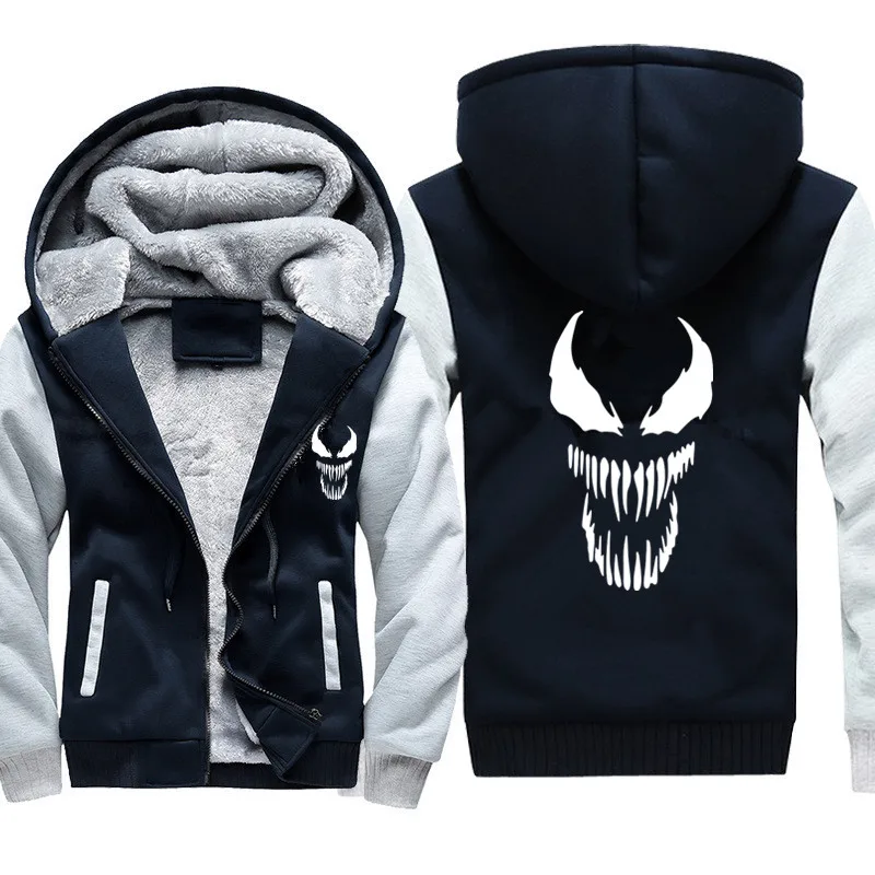 Европейская мода фильм venom Мужская винтажная утепленная флисовая куртка осень зима дизайнер известный бренд мужской Slim Fit теплое пальто