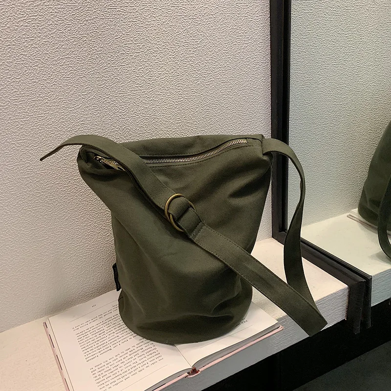 

JIULIN New canvas shoulder Japan and South Korea simple high-capacity student bags fashion women's bags porte feuille femme