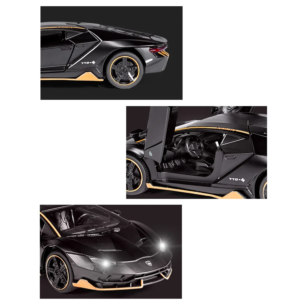 Birthday Gift Toy Car Pull Back Open Door Alloy Sounds Music With Light Vehicle Simulation Kids Diecast Model Children