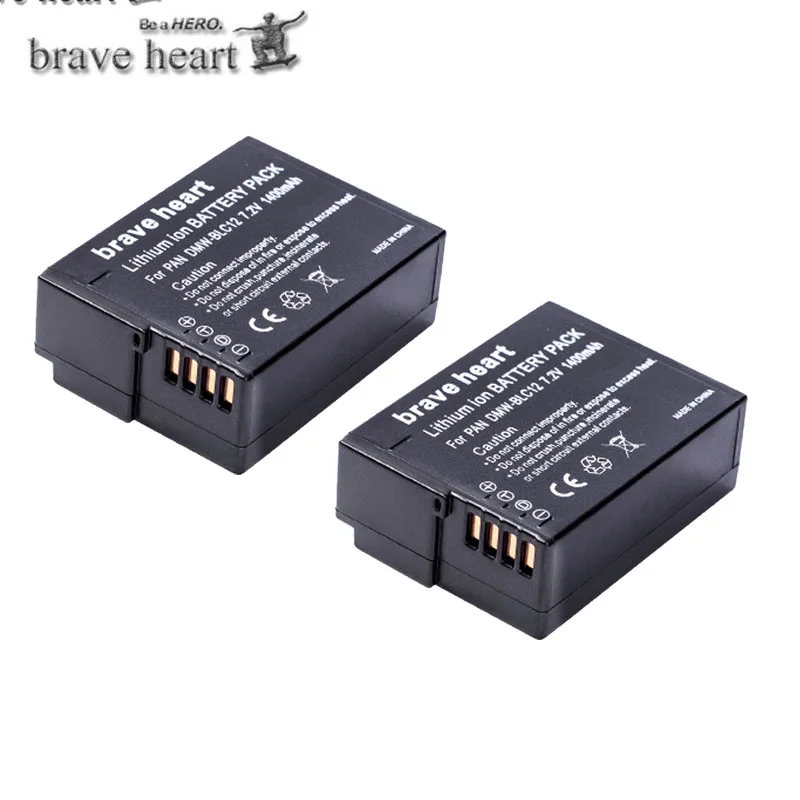 Батарея DMW-BLC12 BLC12E BLC12PP DMW BLC12 батареи+ двойное зарядное устройство для Panasonic Lumix FZ1000, FZ200, FZ300, G5, G6, G7, GH2, DMC-GX8 - Цвет: 2battery