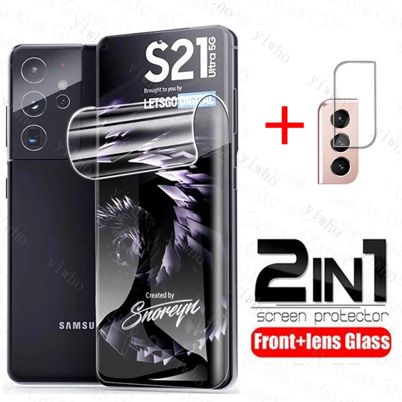 cell phone belt pouch Hydrogel Film For Samsung Galaxy S21 Ultra Plus S20 FE Protective Glass S 21 S20fe S21Ultra  Note 20 Camera Len Screen Protector mobile phone cases with card holder Cases & Covers