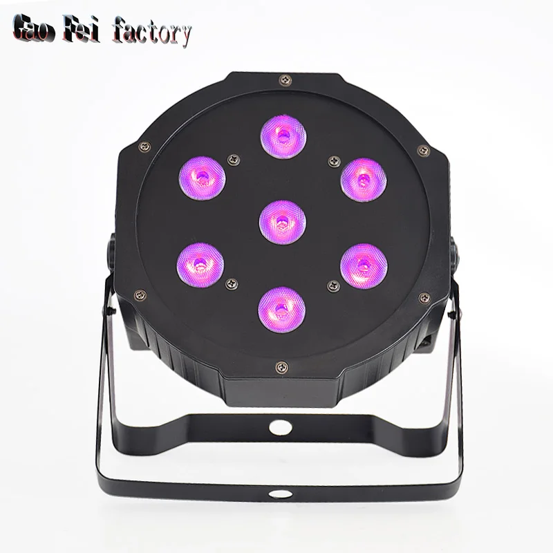 Lyre Wash 7X12W Led A Par Lights With 8Chs Dmx Control RGBW 4In1 Effect Disco Lights Led Flat Par Uplights For DJ Stage