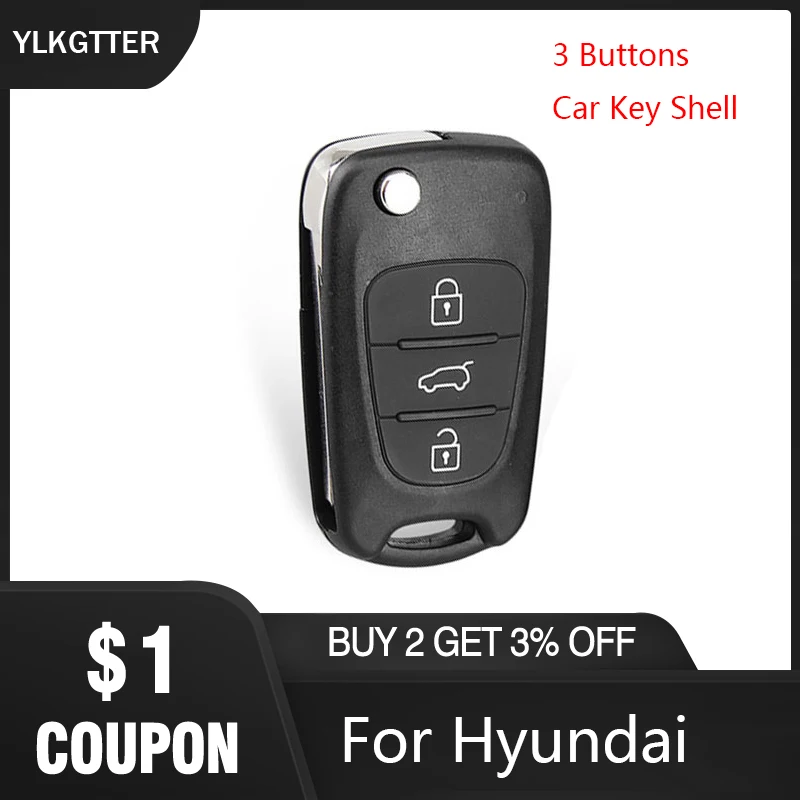 Чехол для автомобильного ключа YLKGTTER с 3 кнопками Hyundai I20 I30 IX35 I35 Kia Picanto Sportage K5