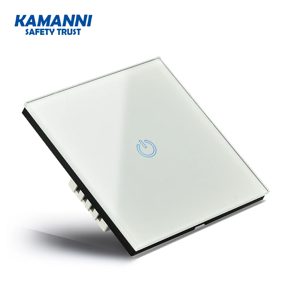 Kamanni стеклянный сенсорный смарт-переключатель 1 комплект 1way 100 v-240 v настенный переключаемый светодиодный светильник ed светильник переключатель панель сенсорная кнопка экран