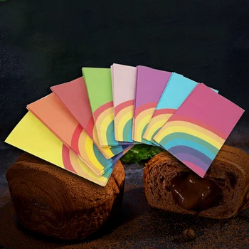 

24/40 Pcs Rainbow Pattern Wedding Candy Packaging Bags Christmas Gift Kraft Paper Bags Recyclable Food Bread Bags