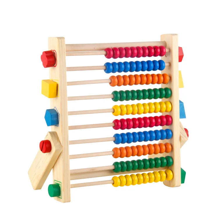 

Educational Early Childhood Wooden with Numbers Calculation Frame Geometry Building Blocks Calculation Frame Montessori Educatio