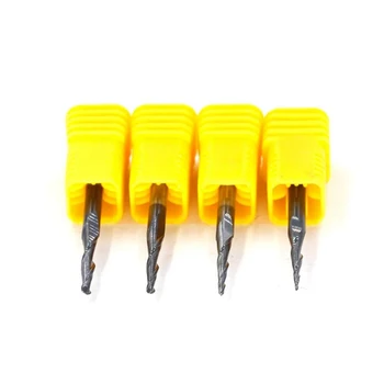 

4Pcs Tapered Ball Nose CNC Router Bit 2 Flutes End Mills for Engraving Milling 1/8inch Shank R0.25 R0.5 R0.75 R1.0