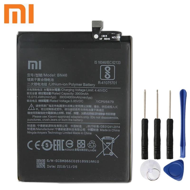 

Xiao Mi Xiaomi Mi BN46 Phone Battery For Xiao mi Redmi7 Redmi 7 Note6 Note 6 BN46 4000mAh Original Replacement Battery + Tool