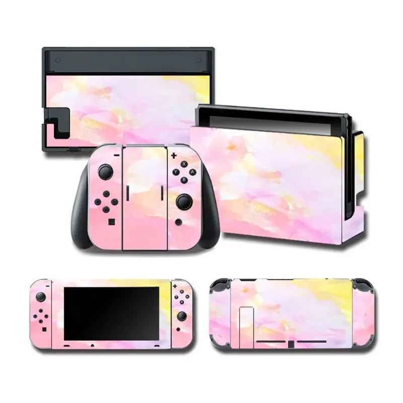 1 Set Full Body Protective Cover Skin Colorful Sticker Art Decals for NS Switch Game Console Joy-Con Controller Decorative 