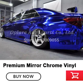 

Highest quality Dark Blue Chrome wrapping film chrome Vinyl wrap deep blue ow initial tack adhesive Non-degumming.Non-fading