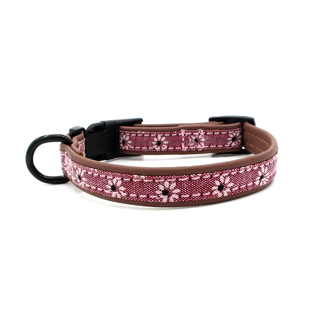 New dog collar microfiber cloth comfortable pet collar print pattern dog accessories - Цвет: Style 03