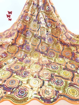 

2019 Latest Sequins French Nigerian Laces Fabrics High Quality Tulle African Laces Fabric Wedding African French Tulle Lace