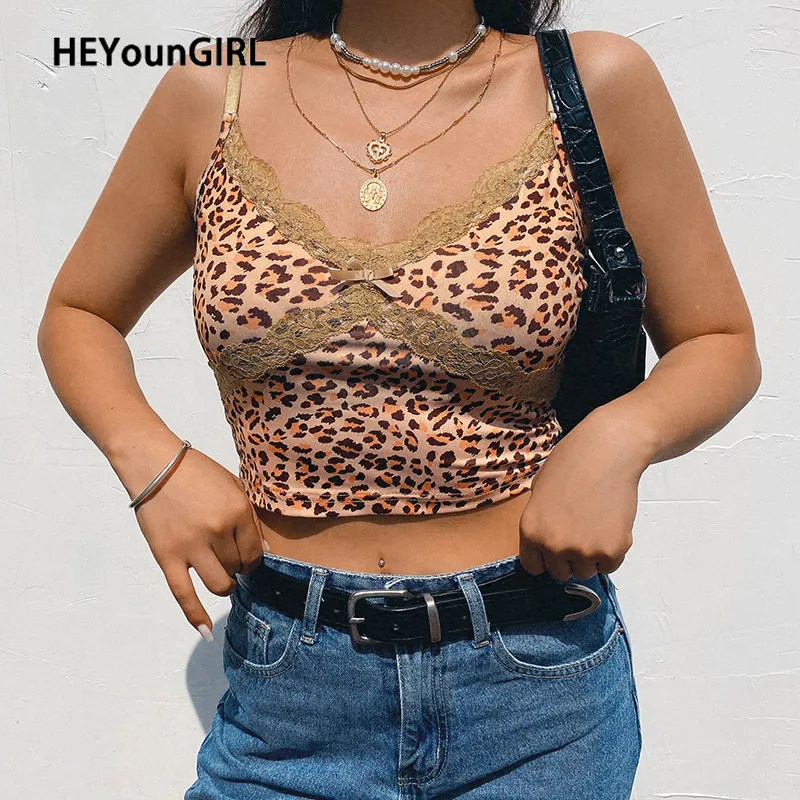 Leopard spaghetti strap top Outlet