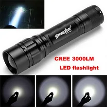 XM-L T6 3000 Lumens 3 Modes Led Torch Zoomable LED Flashlight Aluminum Alloy Torch Light for 18650 Rechargeable Battery s 9000 lumens led flashlight focus lamp led torch e17 cree xm l t6 zoomable lights ac car charger 18650 5000mah battery