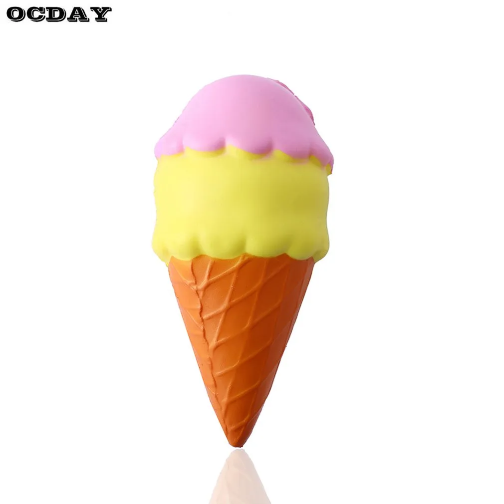 OCDAY мягкое двойное смайлик в форме мороженого медленно поднимающаяся игрушка мягкая PU Офисная антистресс Reliever игрушки для детей подарок Горячая