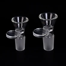 Joint en verre transparent, bol coulissant avec poignée pour tuyau Bong 14/19mm
