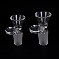 Bacia de vidro clara da corrediça da junção de vidro de 14/19mm com punho para a peça da tubulação do bong