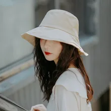 Шляпа женская летняя Рыбацкая шляпа Повседневная дикая большая карнизная козырек от Солнца шляпа от солнца одноцветная уличная складная шляпа от солнца
