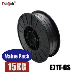 Bobine de fil à souder Mig E71T GS, noyau de Flux, gaz blindé, 0.8mm, 1.0mm, 1.2mm, 15KG 