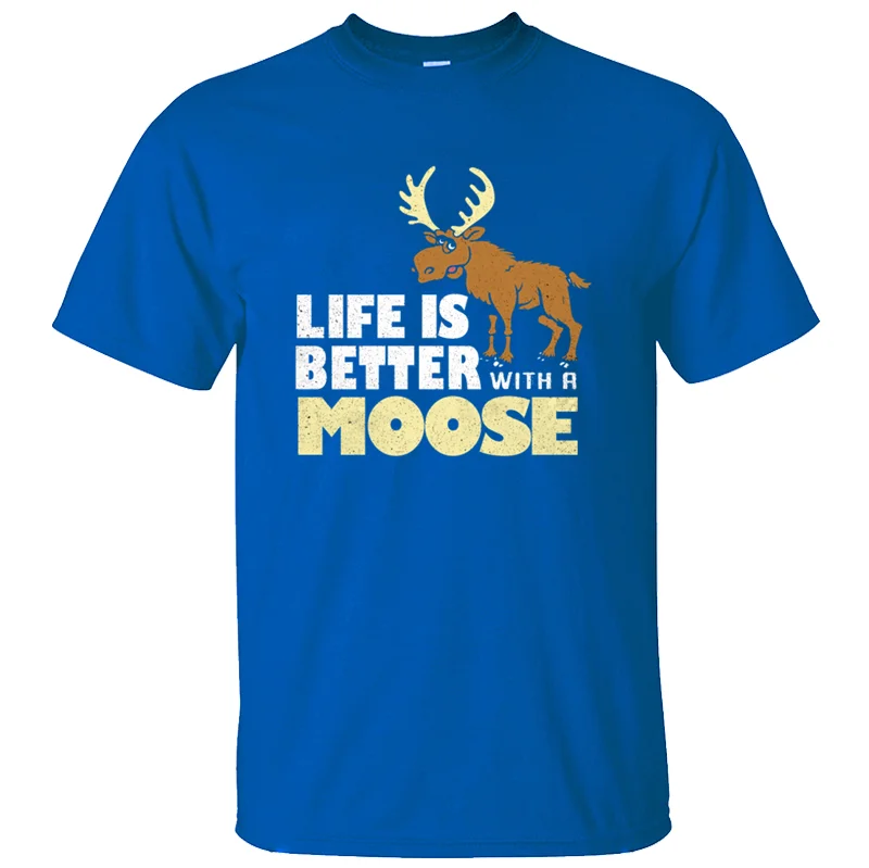 Футболка с принтом Humor moose для мужчин, homme, европейский размер, S-5xl, Мужская футболка для отдыха, хлопок, против морщин, хип-хоп