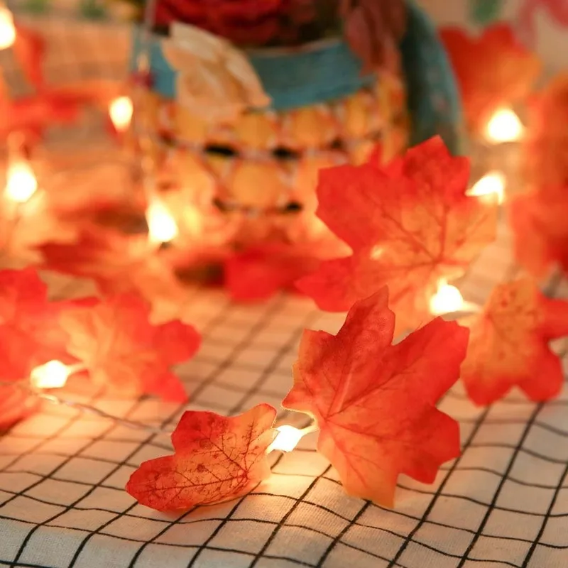 

20 LED Maple Leaf Decorative String Lights Girl's Boudoir Decoration Ins New Style Decorative String Lights Leaf Decorative Lamp