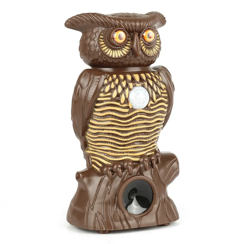 Owl0 Alert Motion Activated Security Statue With Light-Up Eyes