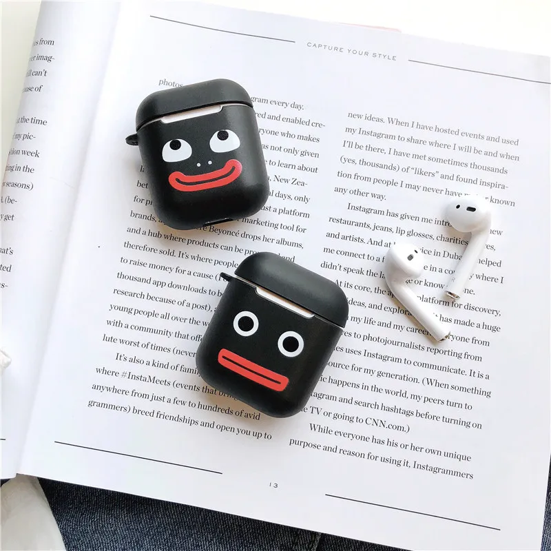 Простой Предупреждение английские слова Мягкий ТПУ чехол для Apple Airpods 1/2 крышка мультфильм кошка свинья буквы Bluetooth беспроводные наушники коробка