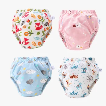 

Newborn Cotton Training Diapers Baby Reusable Washable Nappy Cartoon Changing Pants Panties Cloth Nappy Pocket Diaper Underwears
