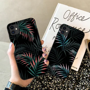 Hot Art  Banana Leaf Phone Case For iPhone 12 11 Pro Max XR XS Max 6S 7 8 Plus X SE 2020 Luxury Soft  Silicone Back Cover Cases 1