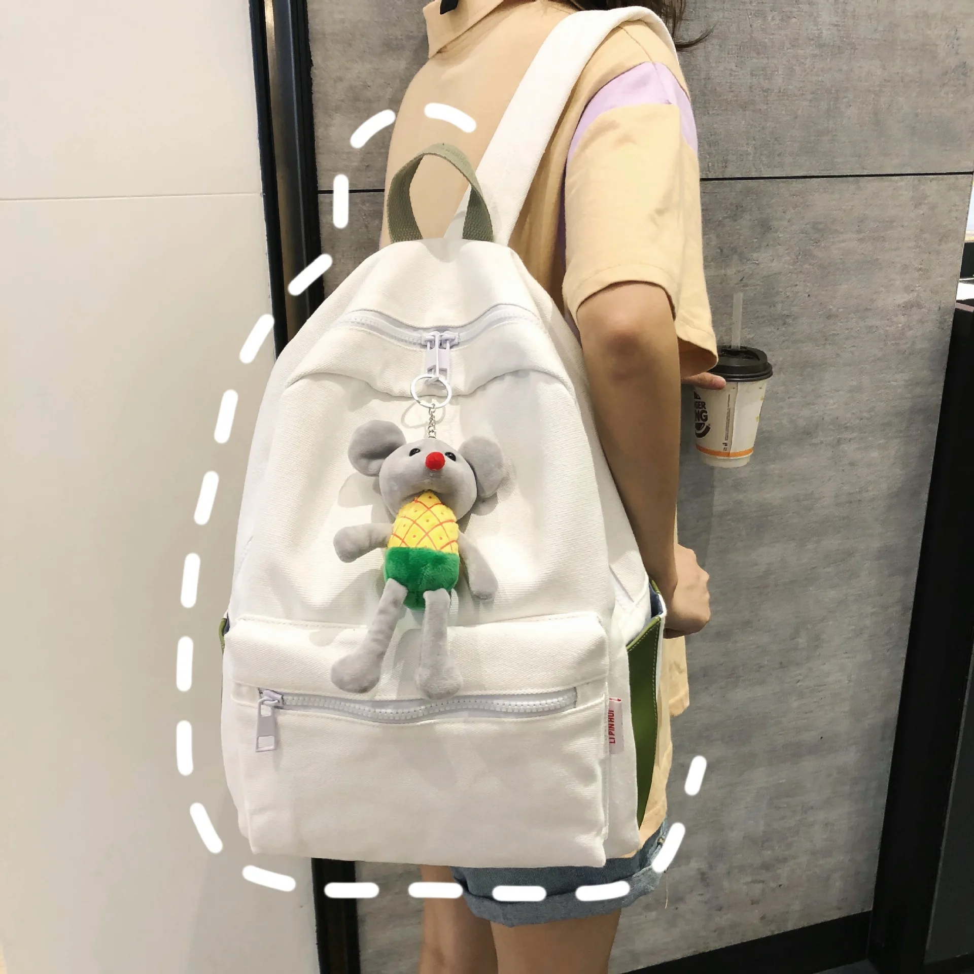 

MORI Series Simple Versatile Canvas School Bag Student Korean-style Junior High School High School Backpack Women's Hipster Soft