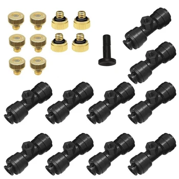 

Low Pressure Sprinkler Tees Misting Nozzles Kit Irrigation Flower Outdoor Atomizing Greenhouse Garden Slip-Lok Plant Plug
