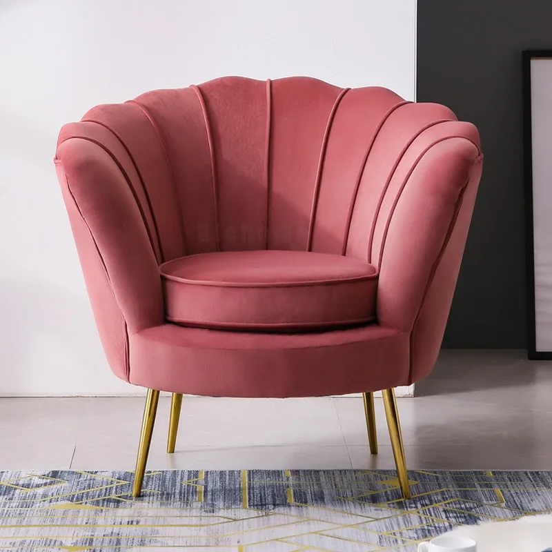 Nordic Light Luxury Living Room Single Sofa Chairs Flannel Leisure Chair Modern Set Furniture Bedroom | Мебель