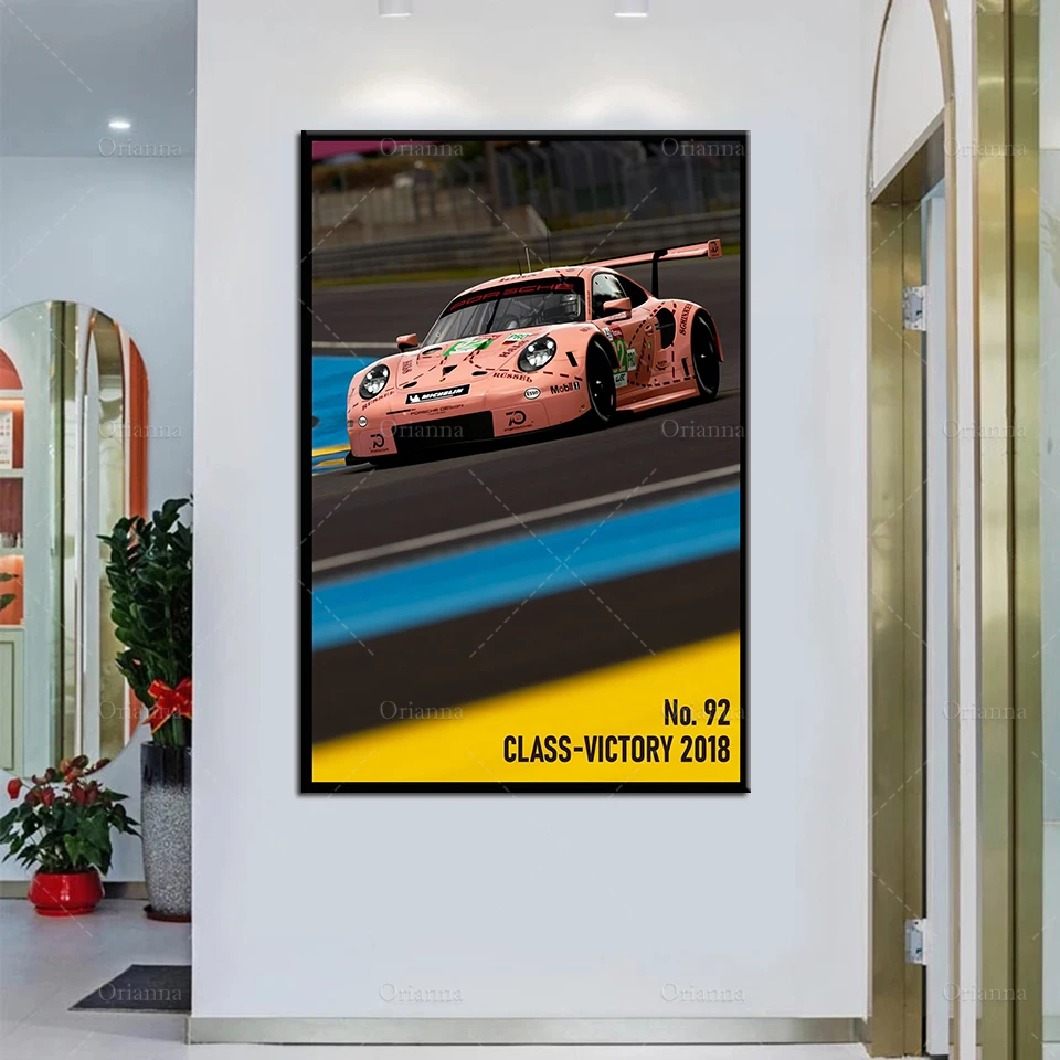 Автомобильный постер Le Mans winner 2018 настенная Картина на холсте легендарный