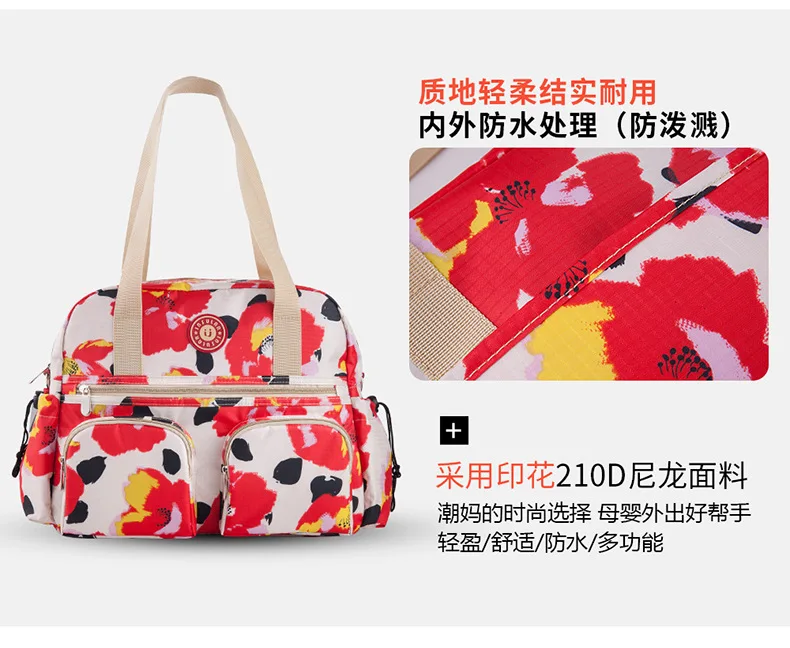 Многофункциональная сумка для мамы с принтом, Большая вместительная сумка для мамы и ребенка, сумка на одно плечо, нейлоновая сумка для мамы