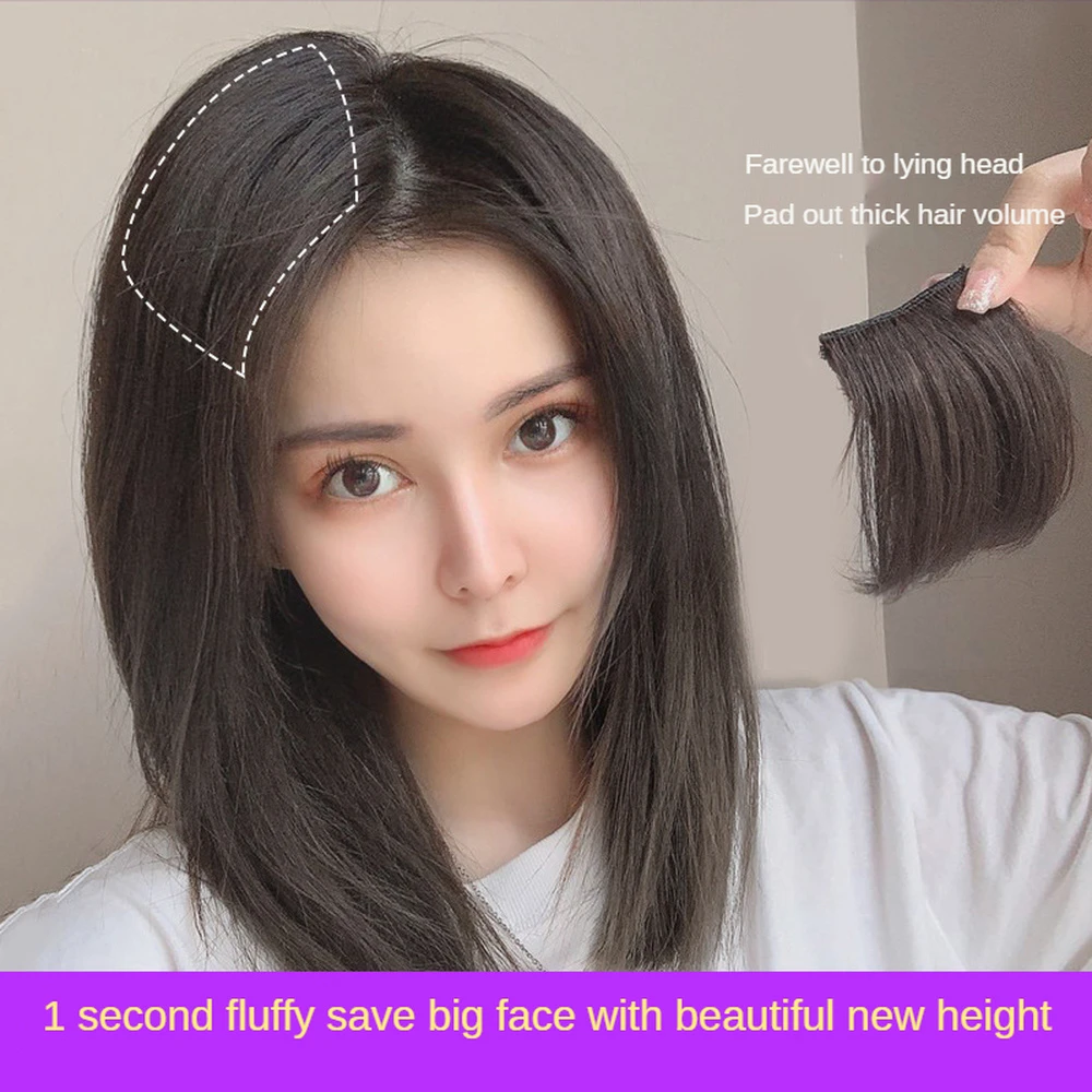 Hair Bun Clip False Bangs Synthetic Pads In One Piece Invisable Seamless Lining of Natural Cover Top Hairpiece Accessories Tools