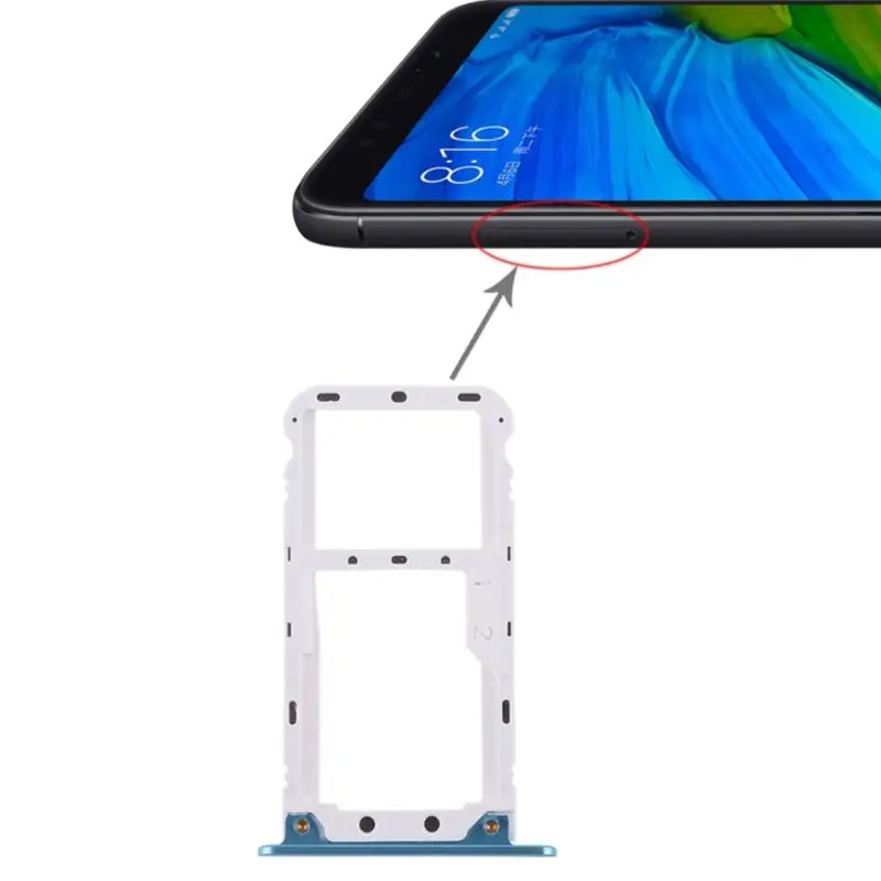 SIM Card Tray Dual Slot Holder Carrier Container Repair Part for Redmi 5/Note 5/ Note 5A/ 5 Plus LX9A