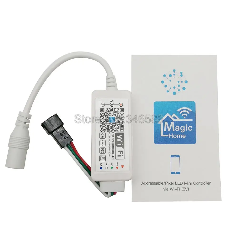 DC5V Magic Home WiFi-SPI светодиодный контроллер для управления телефоном, приложение для управления Alexa Google Home Голосовое управление для 5 В WS2812 Адресуемая Пиксельная полоса