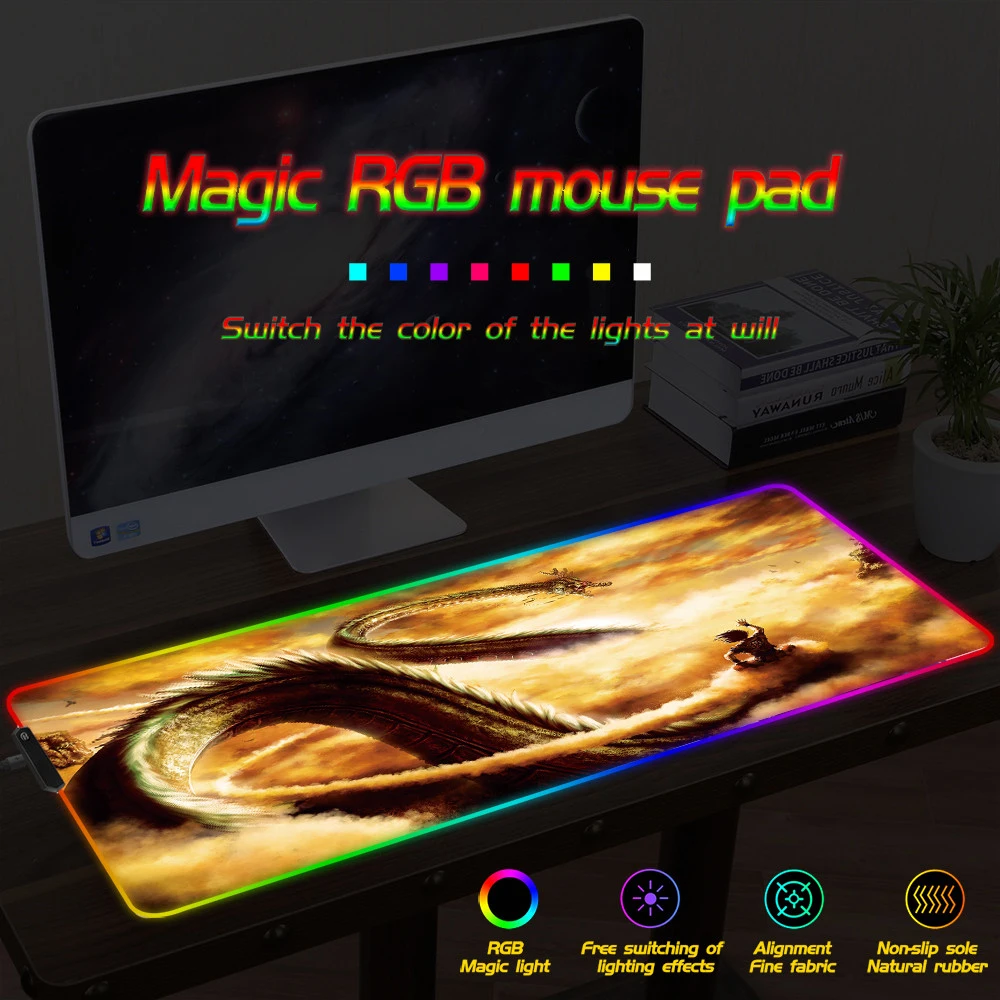 FFFAS аниме игровой RGB Коврик Для Мыши Компьютерный коврик для мыши с подсветкой Mause коврик большой коврик для мыши для настольной клавиатуры Компьютерные мыши с подсветкой коврик