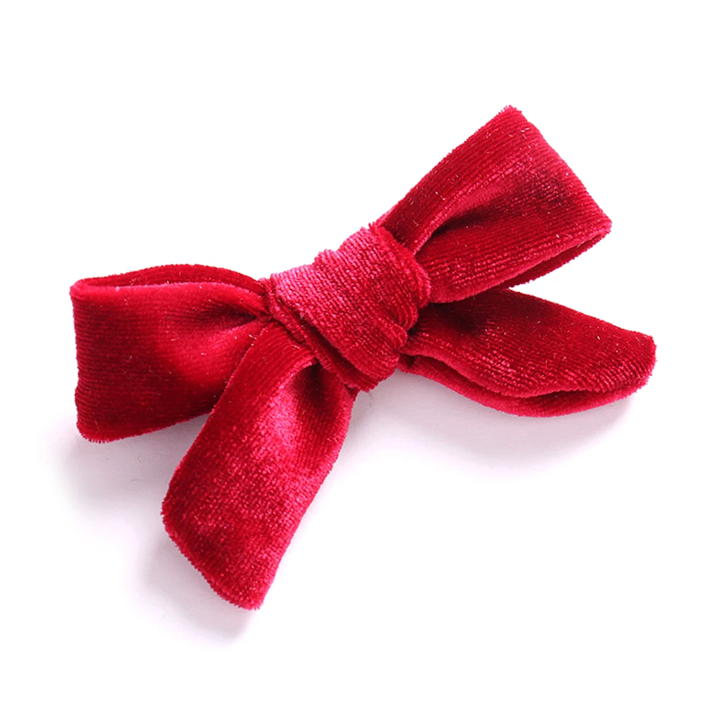 Korean Fashion Solid Cloth Velvet Bows Hair Clips for Women Barrettes Headwear Hair Accessories Scrunchies Ties Headband - Цвет: C18