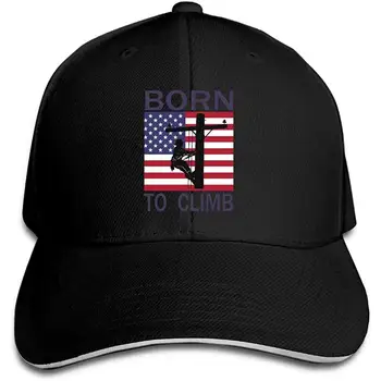 

Men Womens Custom Born to Climb Lineman Baseball Cap Adjustable Plain Baseball Cap