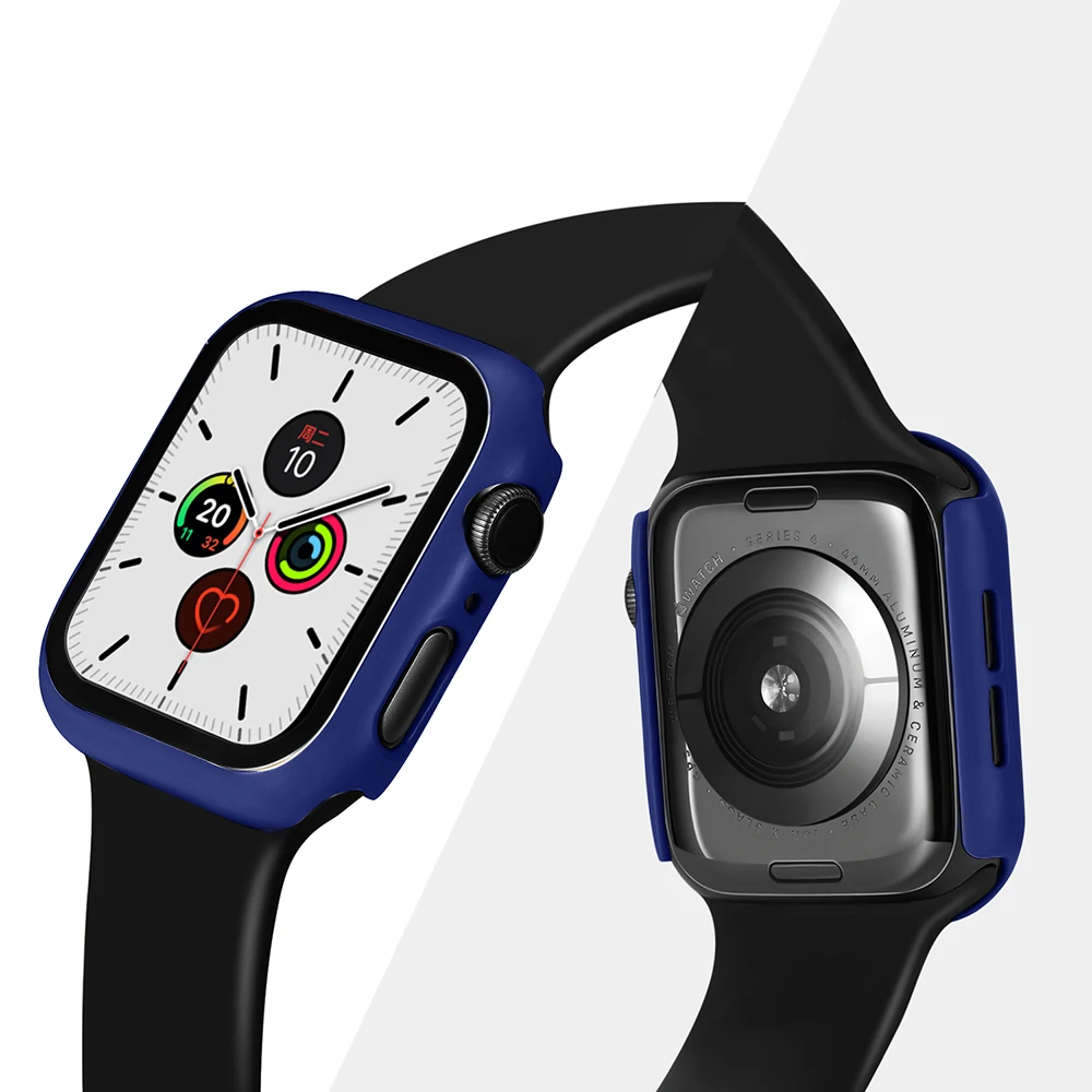 Чехол из поликарбоната для Apple Watch 5, 4, 40 мм, 44 мм, защитный чехол из закаленного стекла для iWatch 3, 2, 1, 42 мм, 38 мм, чехол для часов